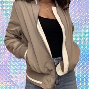 Rachel Roy Women’s Tan Bomber Jacket in size small.